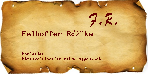 Felhoffer Réka névjegykártya