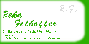 reka felhoffer business card